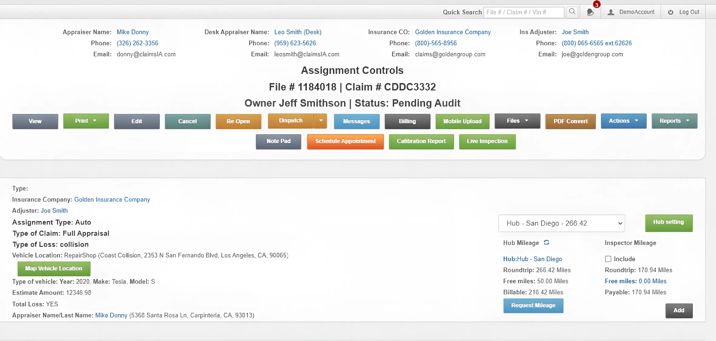 Billing Hub — assignment controls and line items